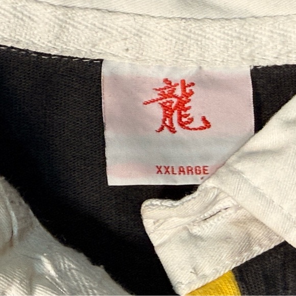 Vintage 90's Men's Hong Kong Rugby Club Black Yellow Polo Shirt XXL SM 321 - Picture 6 of 7